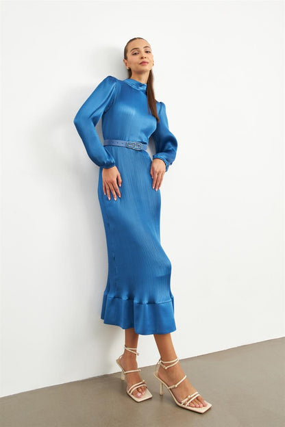 Setre Plisse Dress Blue