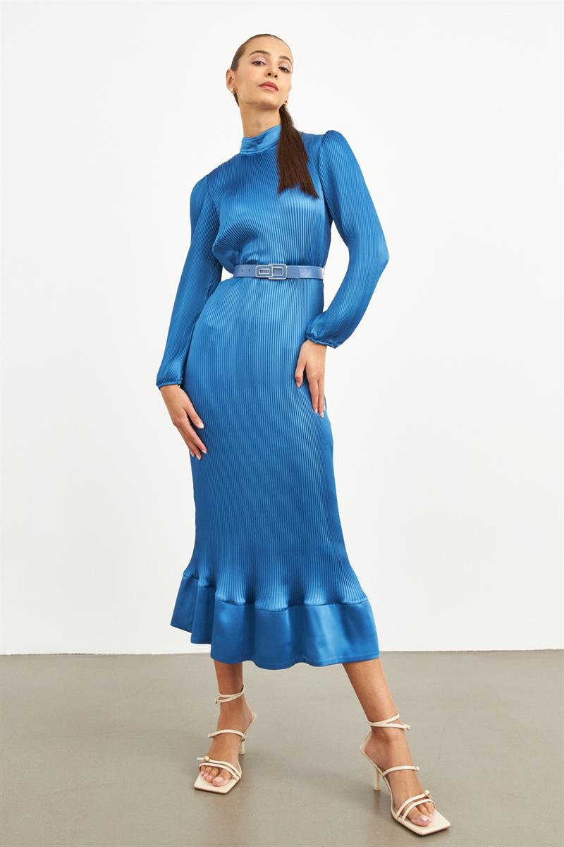 Setre Plisse Dress Blue