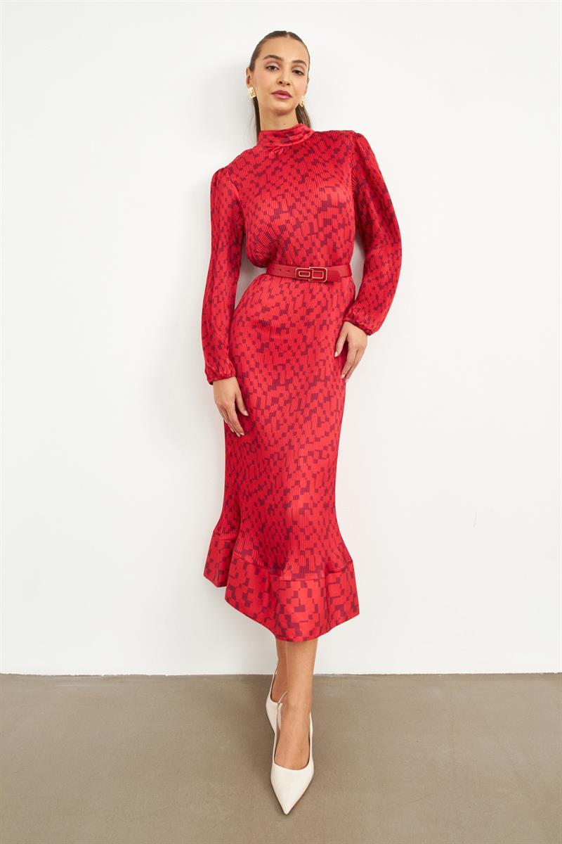 Store Celeste Fall Dress Red